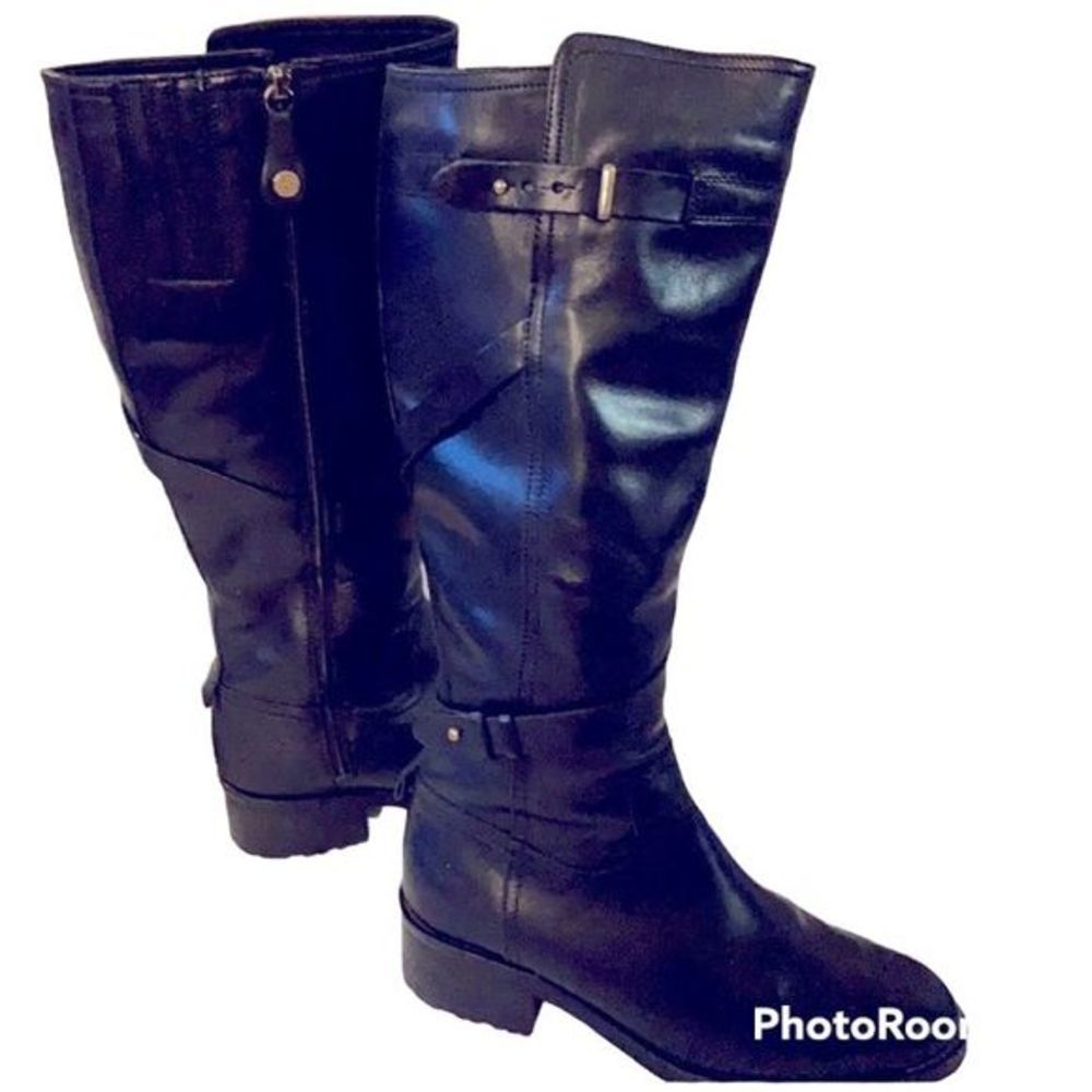 Fabianelli • Italian Black Leather knee high Boots sz 37